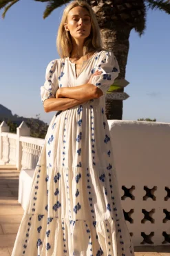 Oliphant Puff Sleeve Maxi- Wicklow Blue