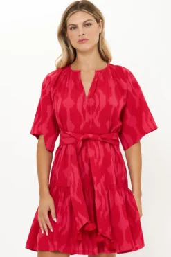Oliphant Raglan Belted Mini- Tashkent Red