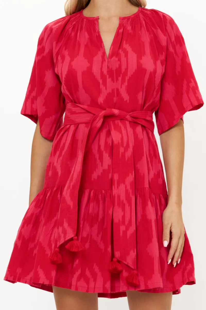 Oliphant Raglan Belted Mini- Tashkent Red