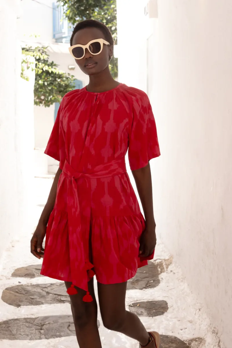 Oliphant Raglan Belted Mini- Tashkent Red