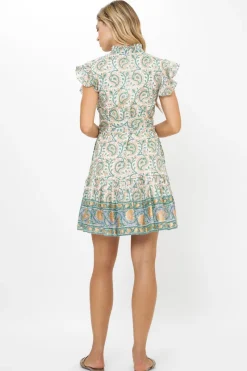 Oliphant Ruffle Collar Button Mini- Marseille Green