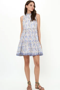 Oliphant Ruffle Tiered Short- Marseille Blue