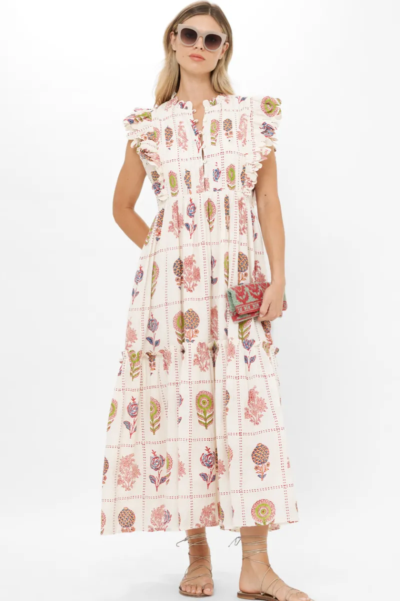 Oliphant Scallop Pintuck Maxi- Taormina Cream