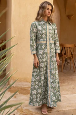 Oliphant Shirt Dress Maxi- Ivy Olive