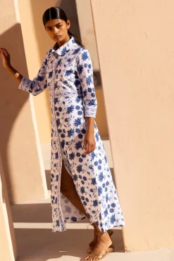 Oliphant Shirt Dress Maxi- Marion Blue