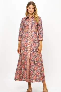 Oliphant Shirt Dress Maxi- Matera Navy