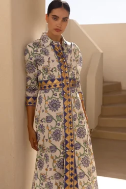 Oliphant Shirt Dress Maxi- Presidio Blue