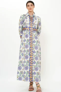 Oliphant Shirt Dress Maxi- Presidio Blue