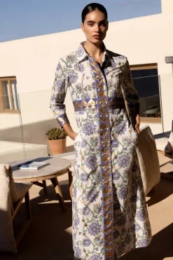 Oliphant Shirt Dress Maxi- Presidio Blue