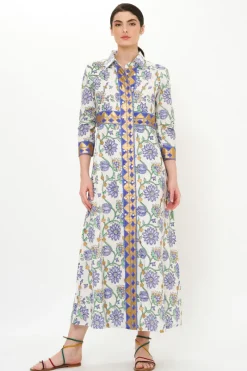 Oliphant Shirt Dress Maxi- Presidio Blue