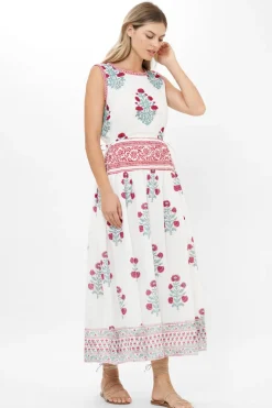 Oliphant Sleeveless Piped Maxi- Napa Red