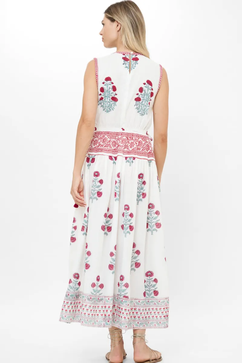 Oliphant Sleeveless Piped Maxi- Napa Red