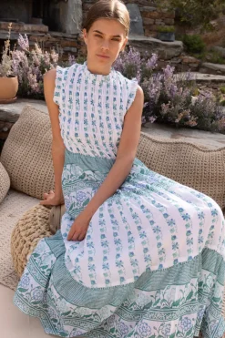 Oliphant Sleeveless Smocked Maxi- Boreggo Green