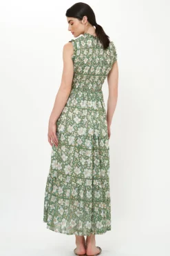 Oliphant Sleeveless Smocked Maxi- Ivy Olive