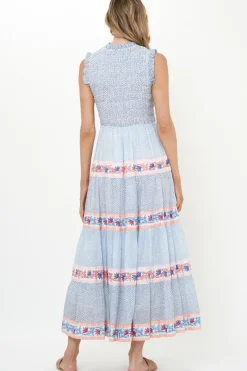 Oliphant Sleeveless Smocked Maxi- Jungi Peach