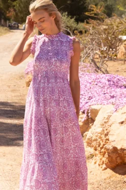 Oliphant Sleeveless Smocked Maxi- Malta Pink