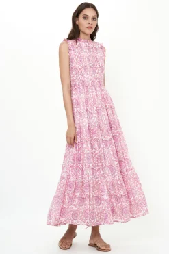 Oliphant Sleeveless Smocked Maxi- Malta Pink