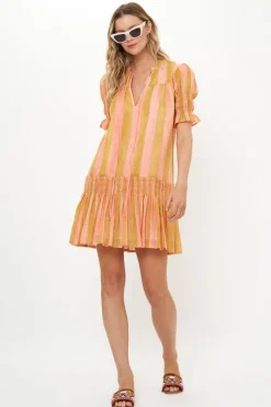 Oliphant Smocked Drop Mini- Cabana Coral
