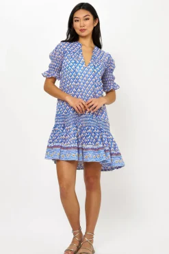 Oliphant Smocked Drop Mini- Clover Blue
