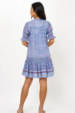 Oliphant Smocked Drop Mini- Clover Blue