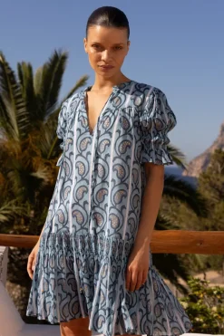 Oliphant Smocked Drop Mini- Goa Blue