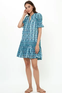 Oliphant Smocked Drop Mini- Goa Blue