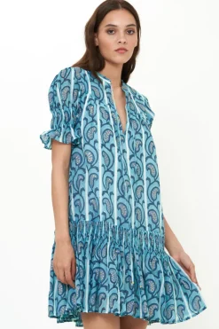 Oliphant Smocked Drop Mini- Goa Blue