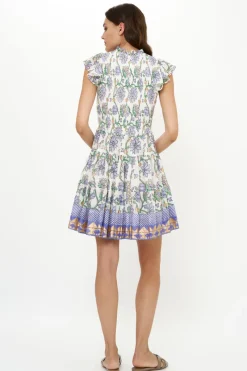Oliphant Smocked Flirty Short- Presidio Blue