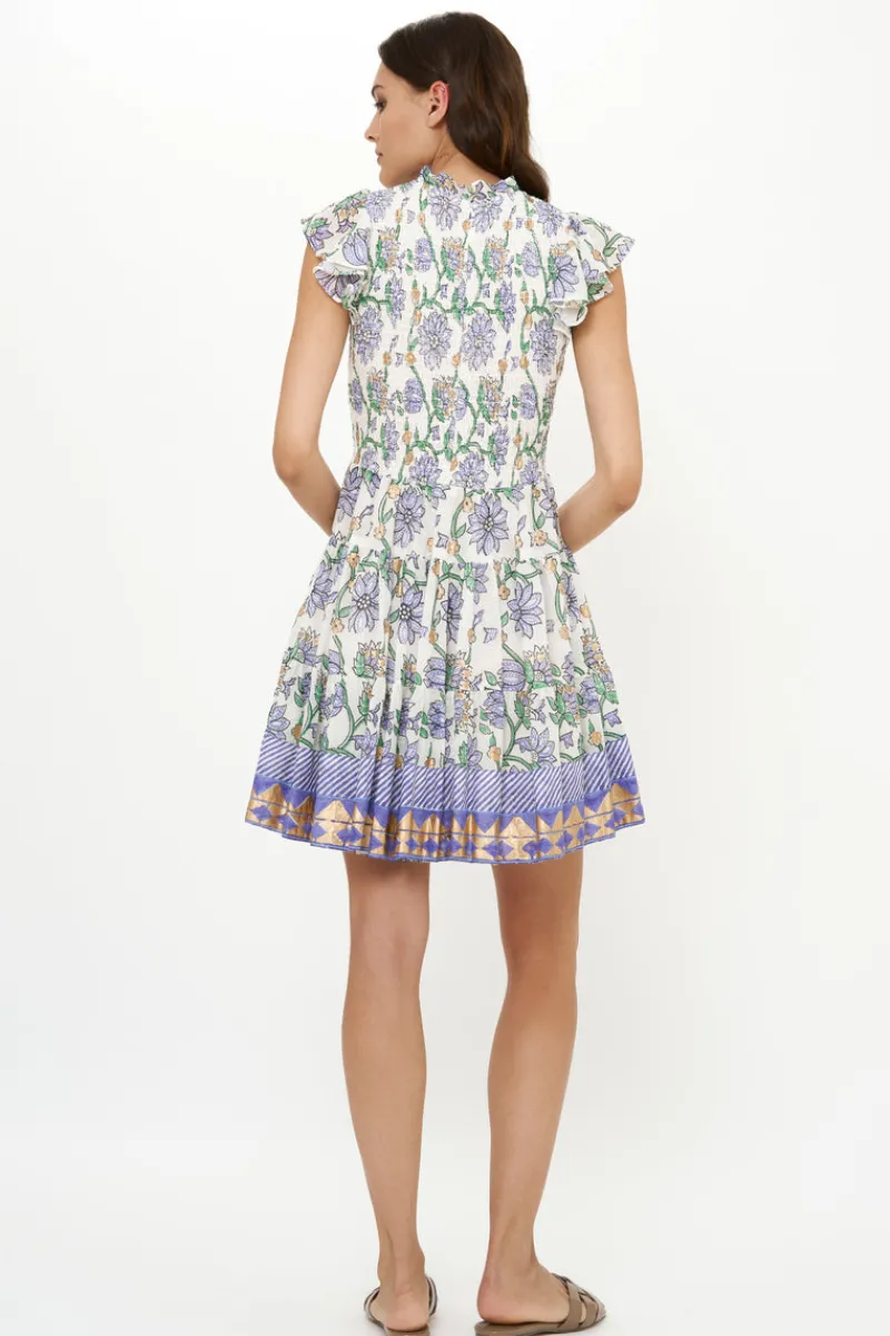 Oliphant Smocked Flirty Short- Presidio Blue