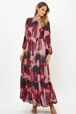 Oliphant Smocked Top Maxi- Arabia Crimson