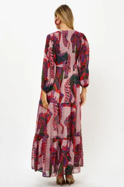 Oliphant Smocked Top Maxi- Arabia Crimson