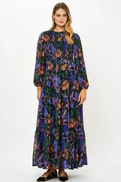 Oliphant Smocked Top Maxi- Turin Peri