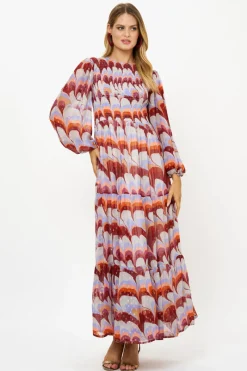 Oliphant Smocked Top Maxi- Venice Cognac