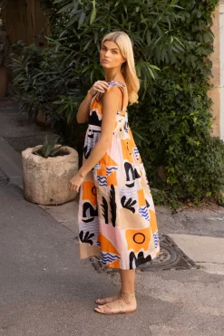 Oliphant Tie Strap Pocket Midi- Riviera Orange