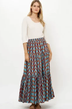 Oliphant Tiered Maxi Skirt- Tulip Orange