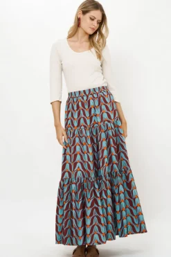 Oliphant Tiered Maxi Skirt- Tulip Orange