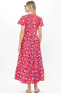 Oliphant V-Neck Maxi- Eclipse Red