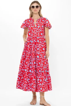 Oliphant V-Neck Maxi- Eclipse Red