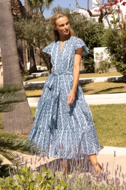 Oliphant V-Neck Maxi- Goa Blue