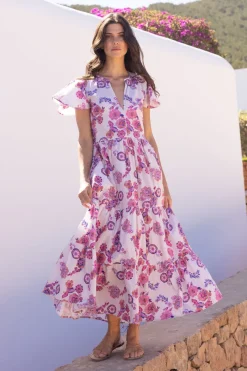 Oliphant V-Neck Maxi- Pretoria Pink