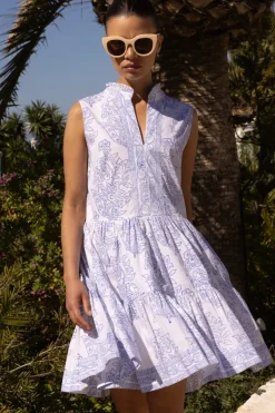 Oliphant Yoke Dress- Amadora Blue